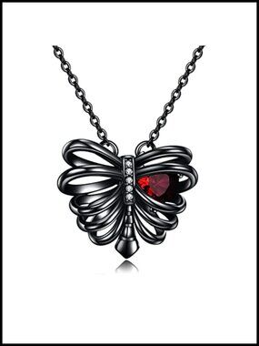 Sterling Silver Gothic Rib Cage Pendant Necklace 18"